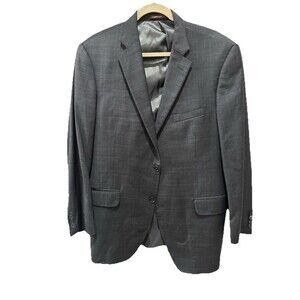 Peter Millar Jacket Men's 42R Gray Blazer Wool 2 Button Sport Coat Casual Plaid